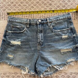 Blank NYC Blue Distressed Jean Shorts
